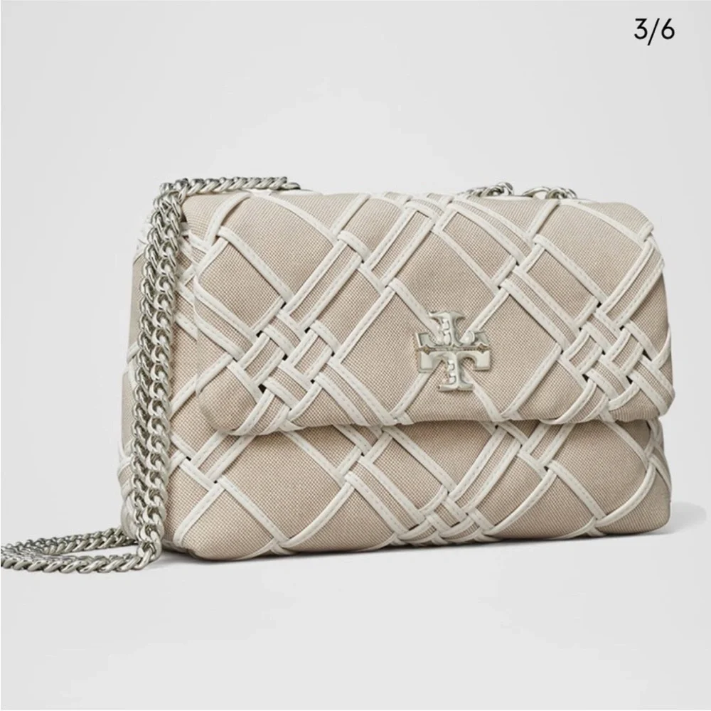 Tory Burch Kira Small Woven Canvas Convertible Shoulder Bag